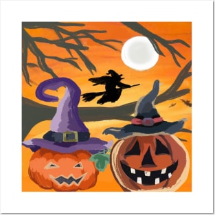 Funny Halloween Pumpkin Posters and Art